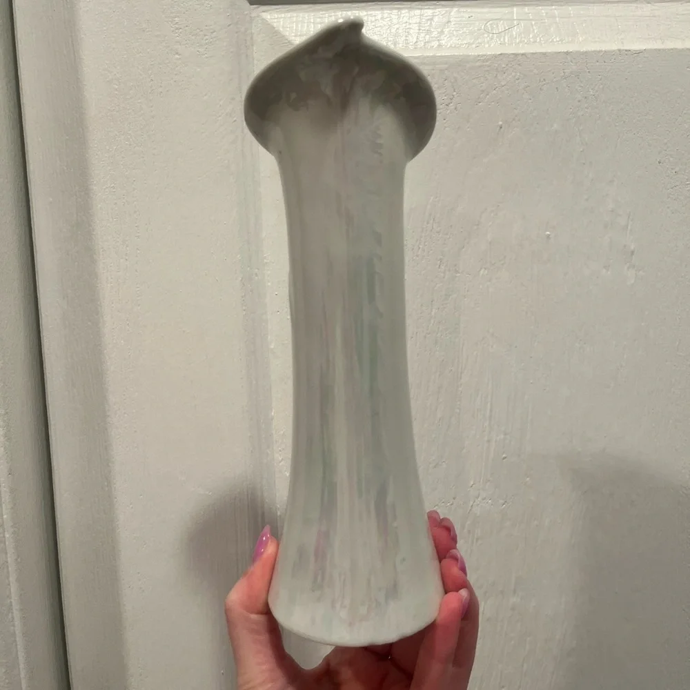 Vintage 1989 FTDA Iridescent Bud Vase - 8.5” Tall